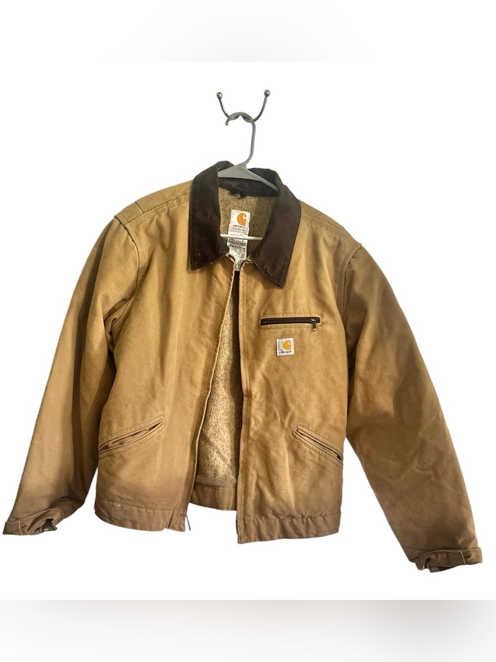 Carhartt WJ097 CML women’s blanket Lined Full-Zip Work Jacket Brown Collared L